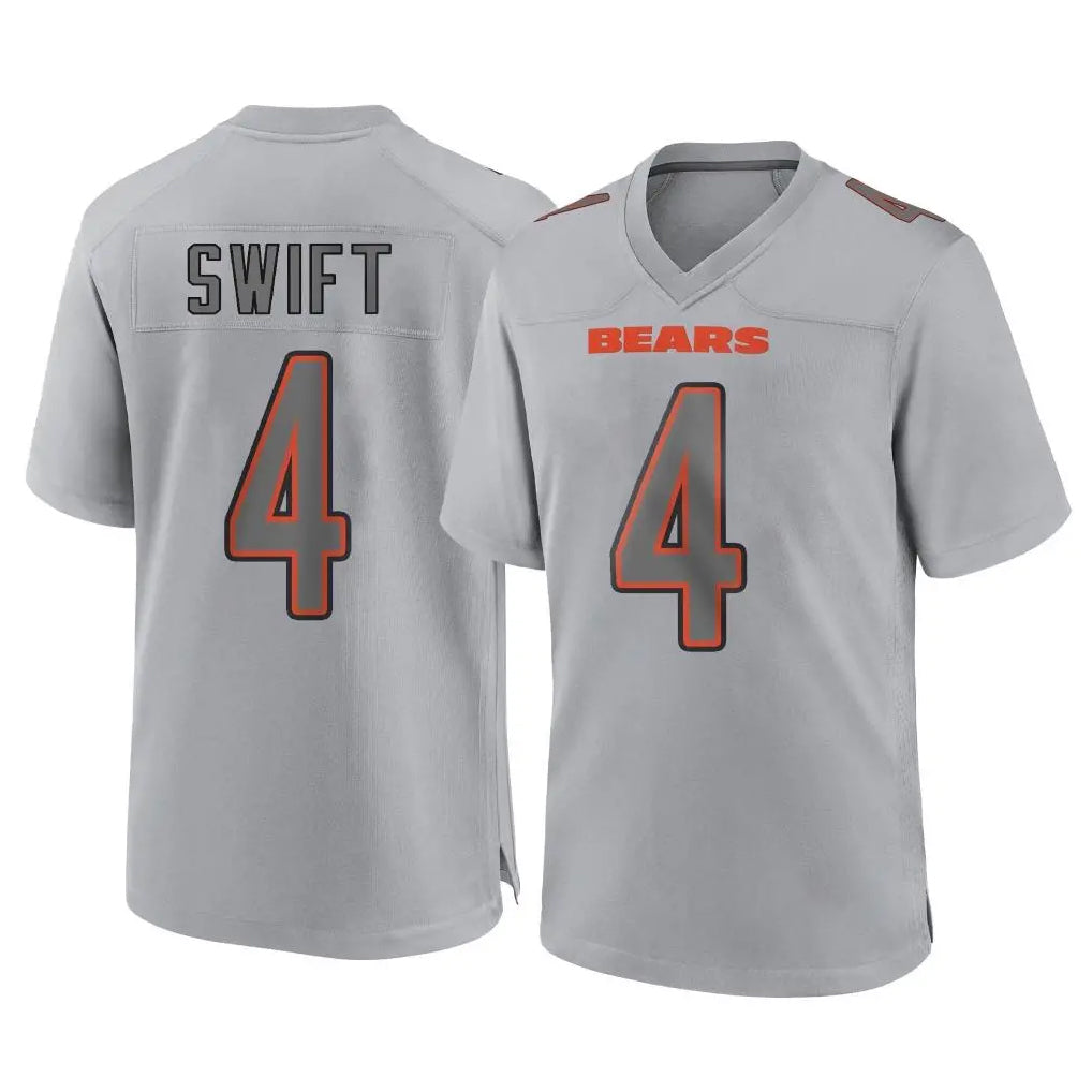 Kooe C.Bears #4 D'Andre Swift Player Gray Atmosphere Fashion Game Stitched Jerseys
