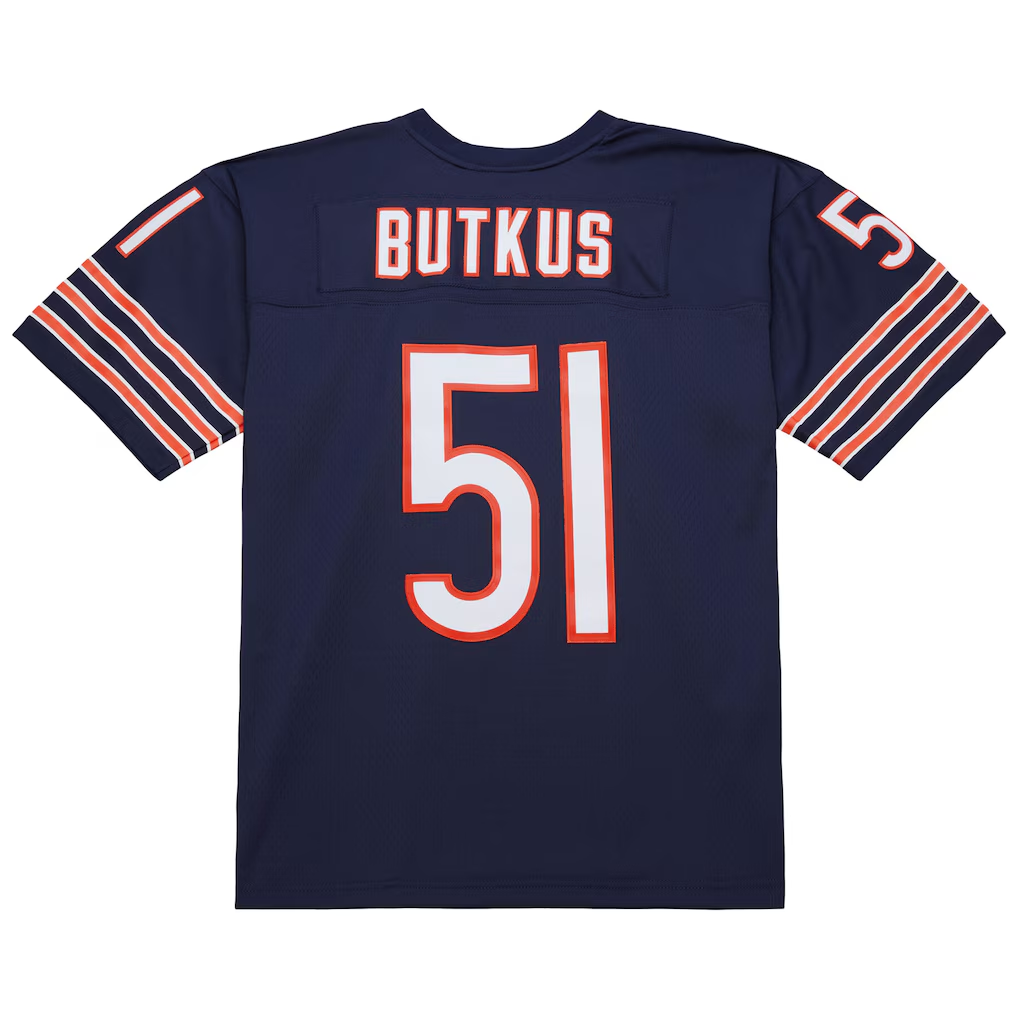 Kooe C.Bears #51 Dick Butkus Mitchell & Ness Navy Legacy Replica Stitched Puhic Jersey