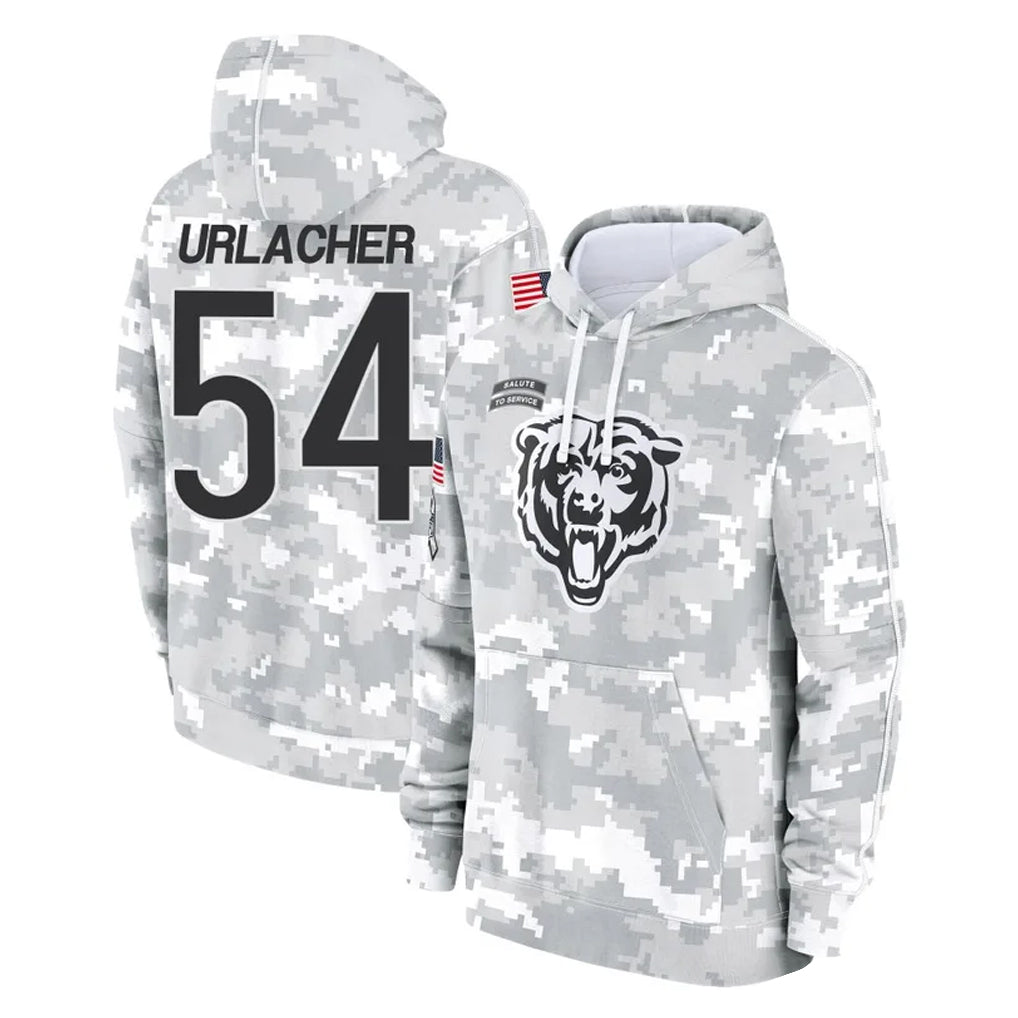 Kooe C.Bears #54 Brian Urlacher Player Arctic Camo Salute to Service Pullover Hoodies Limited Stitched Jerseys