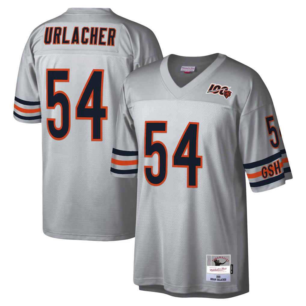 Kooe C.Bears #54 Brian Urlacher Player Silver Mitchell & Ness Legacy Replica Stitched Jerseys