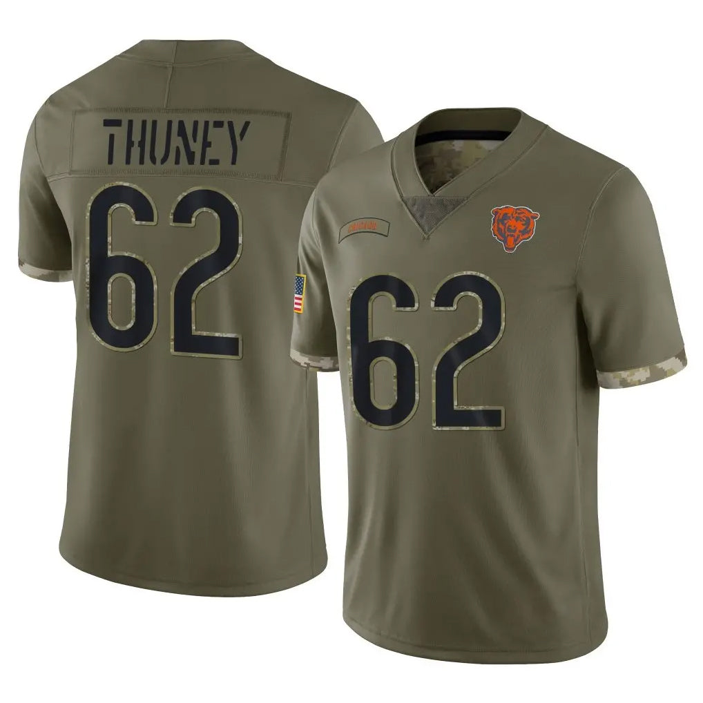 Kooe C.Bears #62 Joe Thuney Player Olive Salute to Service Limited Game Stitched Jerseys