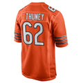 Kooe C.Bears #62 Joe Thuney Player Orange Home Game Stitched Jerseys