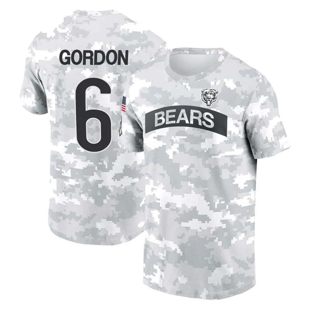 Kooe C.Bears #6 Kyler Gordon Player Arctic Camo Salute to Service Performance T-Shirt Limited Stitched Jerseys