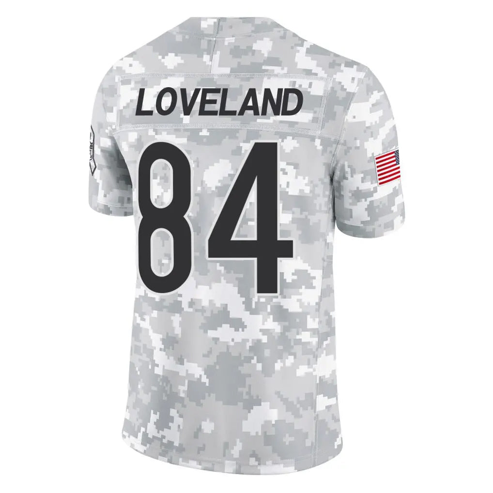 Kooe C.Bears #84 Colston Loveland Player Arctic Camo Salute to Service Limited Stitched Jerseys