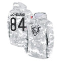 Kooe C.Bears #84 Colston Loveland Player Arctic Camo Salute to Service Pullover Hoodies Limited Stitched Jerseys