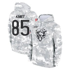 Kooe C.Bears #85 Cole Kmet Player Arctic Camo Salute to Service Pullover Hoodies Limited Stitched Jerseys