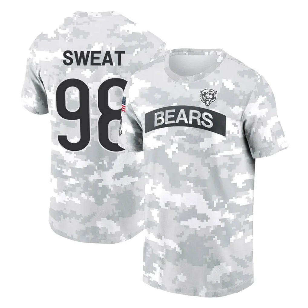 Kooe C.Bears #98 Montez Sweat Player Arctic Camo Salute to Service Performance T-Shirt Limited Stitched Jerseys
