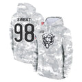 Kooe C.Bears #98 Montez Sweat Player Arctic Camo Salute to Service Pullover Hoodies Limited Stitched Jerseys