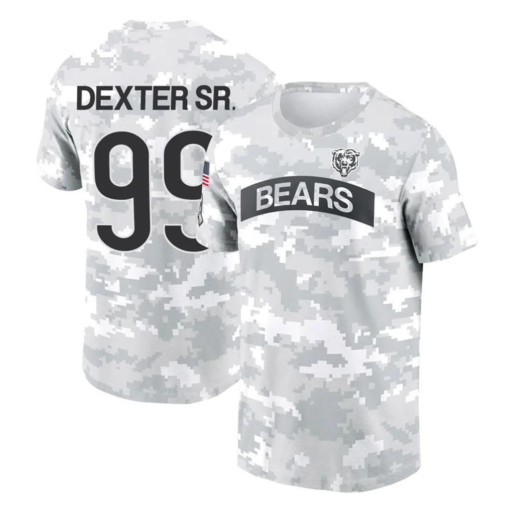 Kooe C.Bears #99 Gervon Dexter Sr. Player Arctic Camo Salute to Service Performance T-Shirt Limited Stitched Jerseys