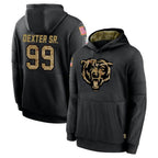 Kooe C.Bears #99 Gervon Dexter Sr. Player Black Salute to Service Pullover Hoodies Limited Stitched Jerseys