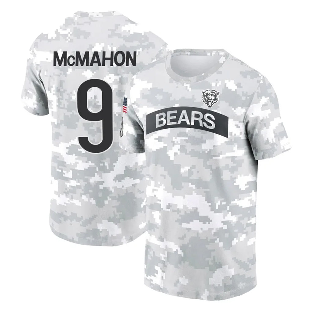 Kooe C.Bears #9 Jim McMahon Player Arctic Camo Salute to Service Performance T-Shirt Limited Stitched Jerseys