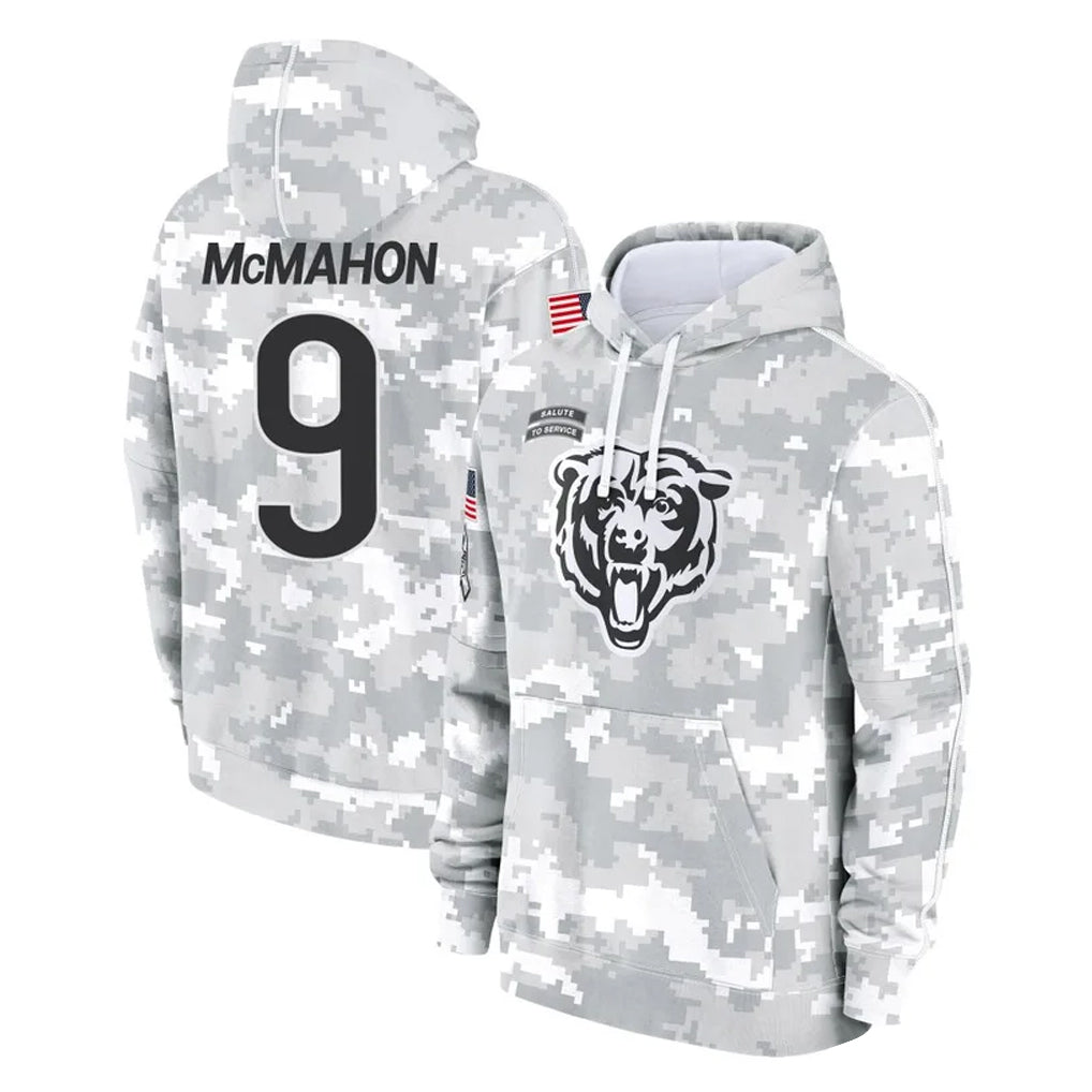 Kooe C.Bears #9 Jim McMahon Player Arctic Camo Salute to Service Pullover Hoodies Limited Stitched Jerseys