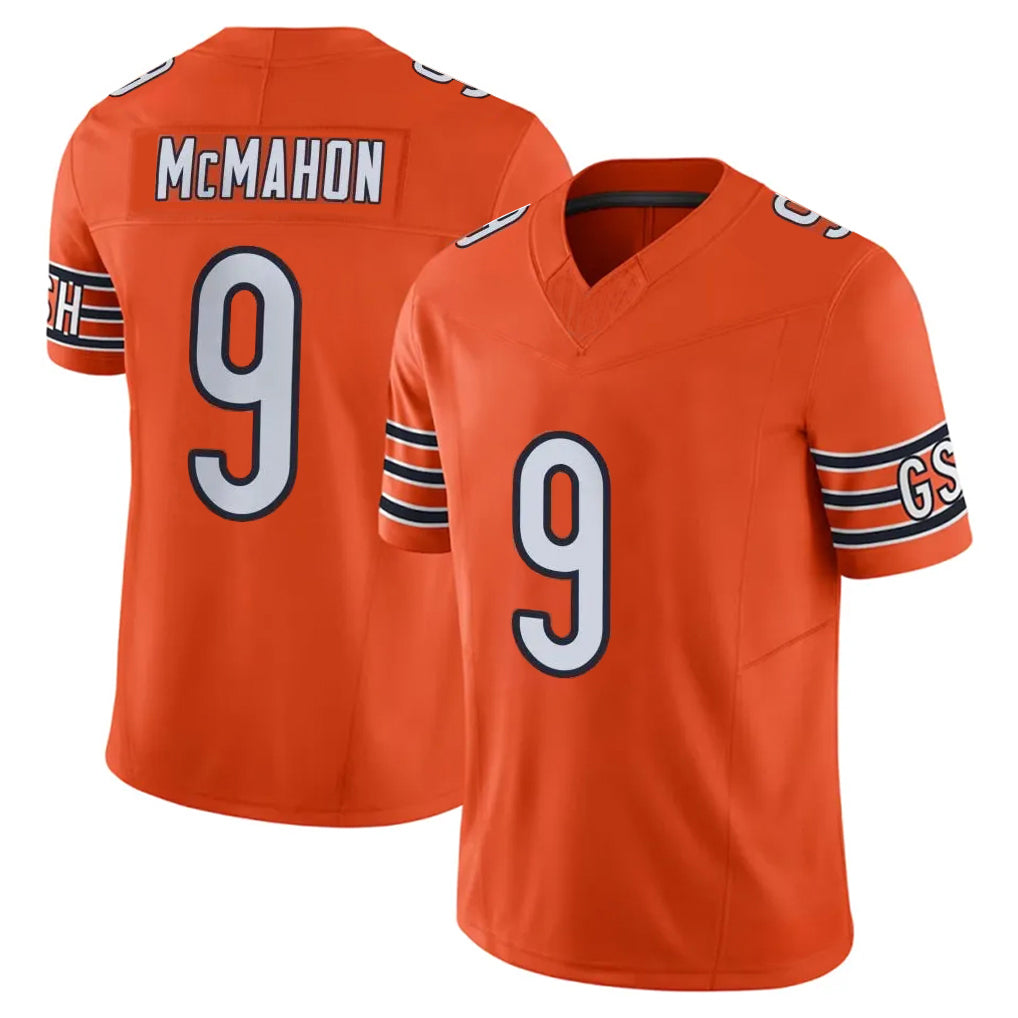 Kooe C.Bears #9 Jim McMahon Player Orange Vapor F.U.S.E. Limited Home Game Stitched Jerseys