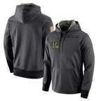 Kooe C.Bengals Anthracite Salute to Service Player Performance Hoodie Blank Player Stitched Jerseys
