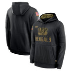 Kooe C.Bengals Black Salute to Service Pullover Hoodies Limited Blank Player Stitched Jerseys