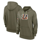 Kooe C.Bengals Olive Salute to Service Performance Pullover Hoodie Limited Blank Player Stitched Jerseys