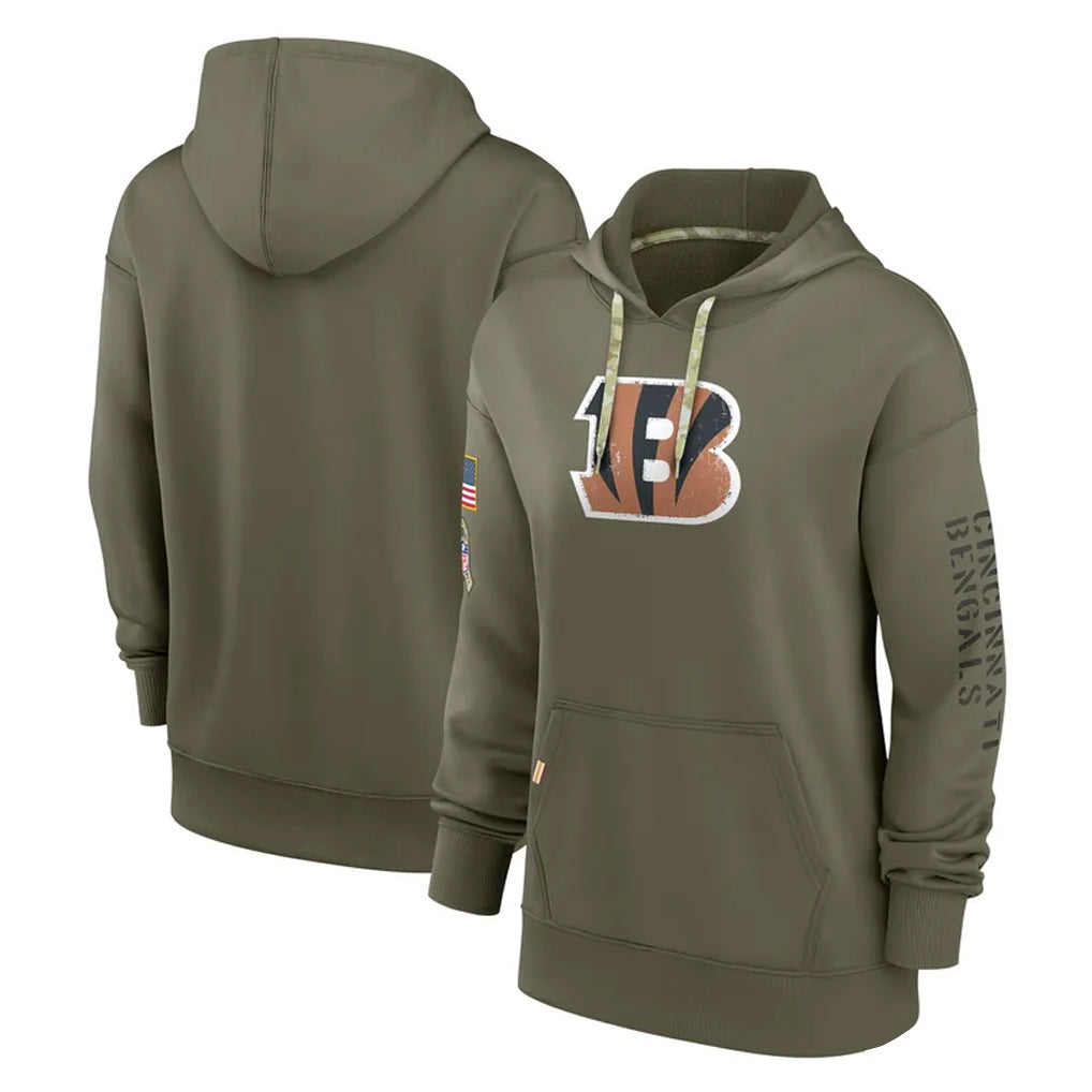 Kooe C.Bengals Olive Salute to Service Performance Pullover Hoodie Limited Blank Player Stitched Jerseys