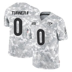 Kooe C.Bengals #0 DJ Turner II Player Arctic Camo Salute to Service Limited Stitched Jerseys