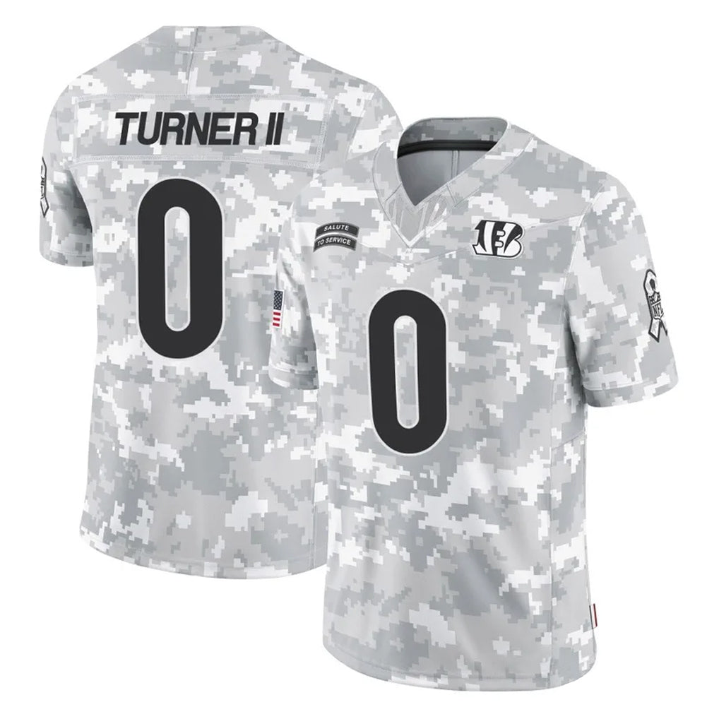 Kooe C.Bengals #0 DJ Turner II Player Arctic Camo Salute to Service Limited Stitched Jerseys