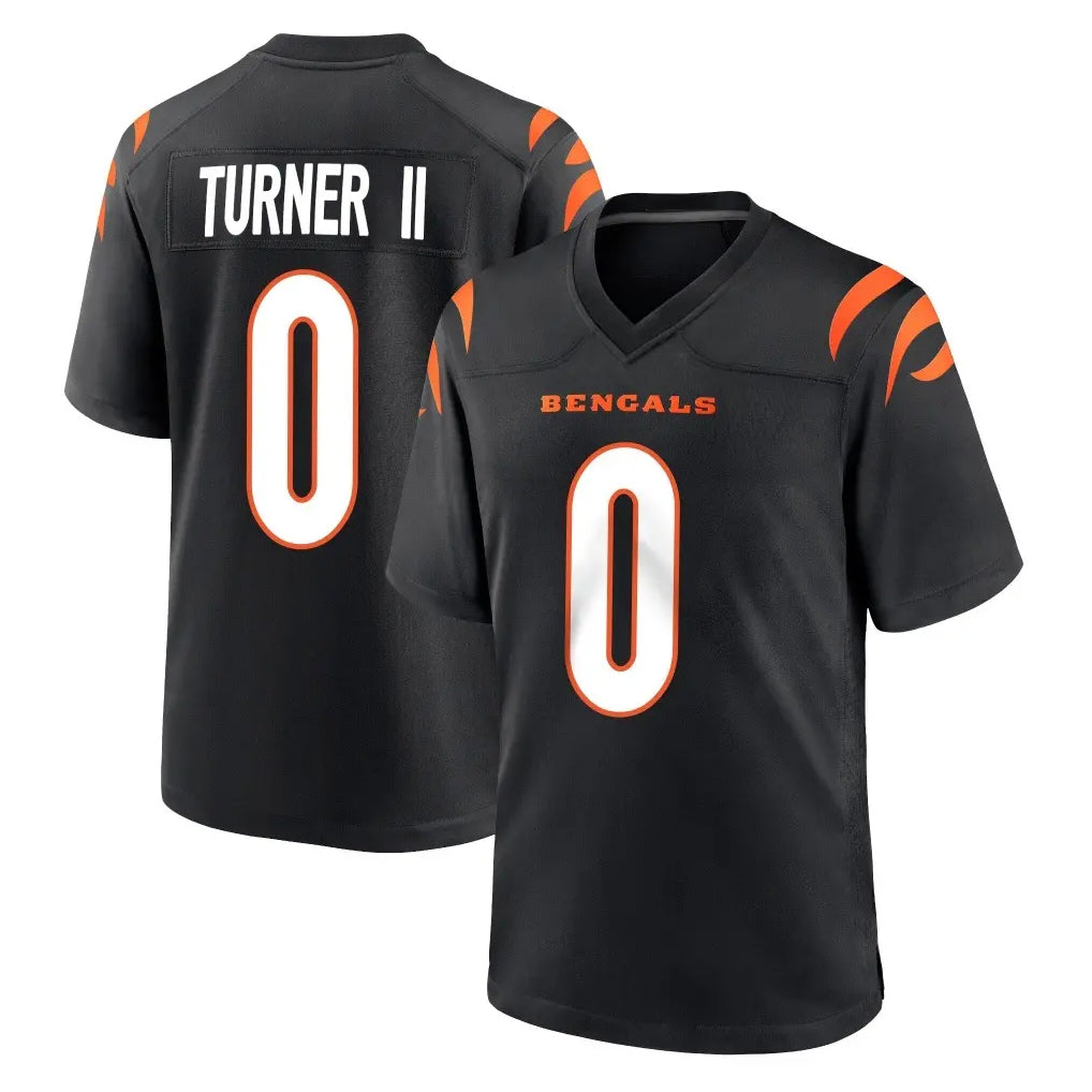 Kooe C.Bengals #0 DJ Turner II Player Black Home Game Stitched Jerseys