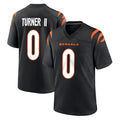 Kooe C.Bengals #0 DJ Turner II Player Black Home Game Stitched Jerseys