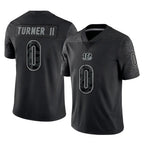 Kooe C.Bengals #0 DJ Turner II Player Black Reflective Limited Game Stitched Jerseys