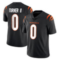 Kooe C.Bengals #0 DJ Turner II Player Black Vapor Untouchable Limited Home Game Stitched Jerseys