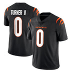 Kooe C.Bengals #0 DJ Turner II Player Black Vapor Untouchable Limited Home Game Stitched Jerseys