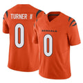 Kooe C.Bengals #0 DJ Turner II Player Orange Vapor F.U.S.E. Limited Home Game Stitched Jerseys