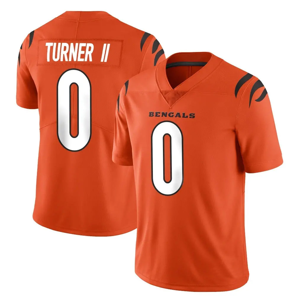 Kooe C.Bengals #0 DJ Turner II Player Orange Vapor Untouchable Limited Home Game Stitched Jerseys