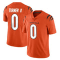 Kooe C.Bengals #0 DJ Turner II Player Orange Vapor Untouchable Limited Home Game Stitched Jerseys