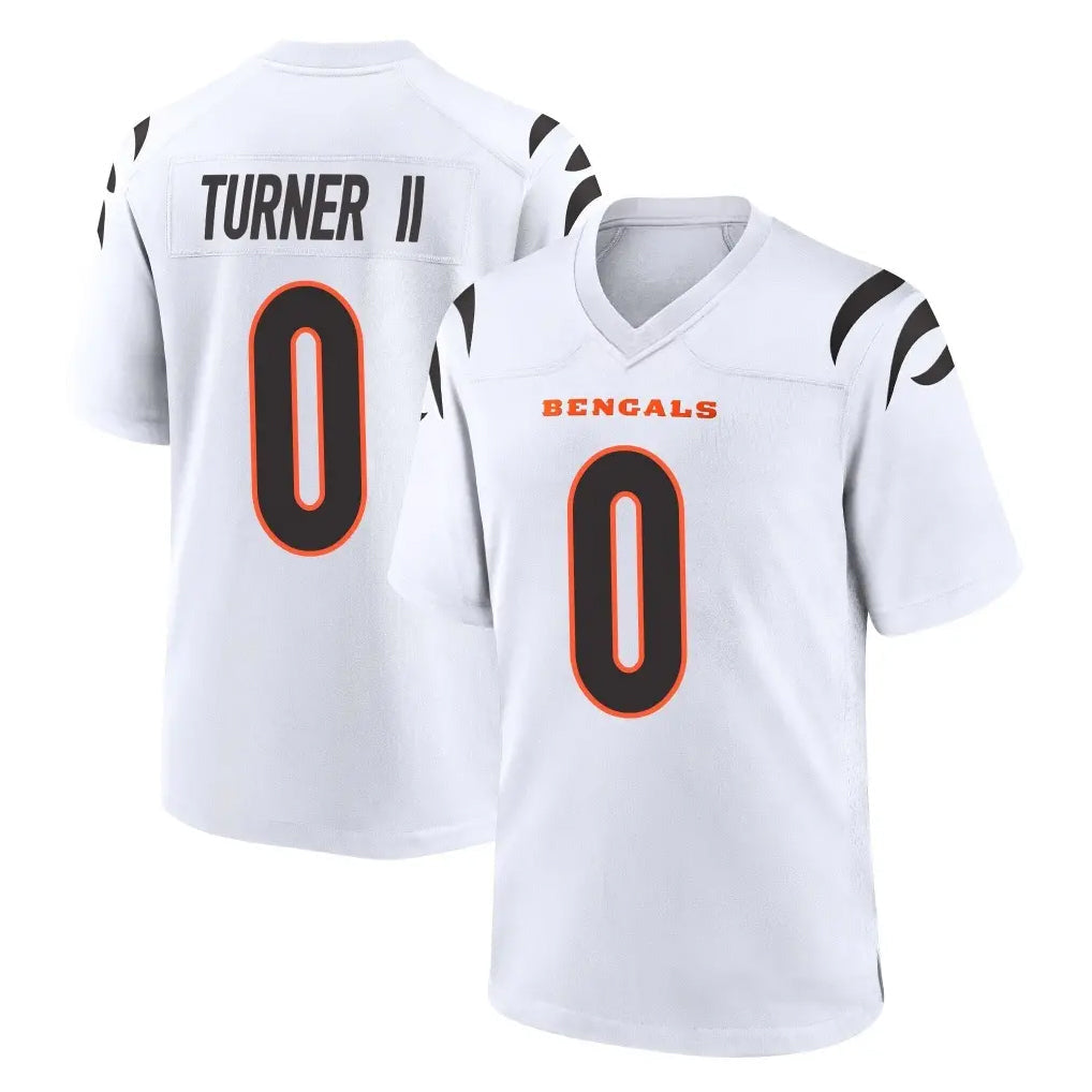 Kooe C.Bengals #0 DJ Turner II Player White Home Game Stitched Jerseys