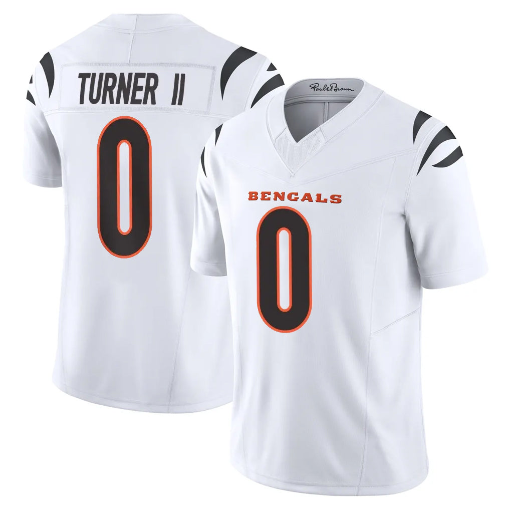 Kooe C.Bengals #0 DJ Turner II Player White Vapor F.U.S.E. Limited Home Game Stitched Jerseys