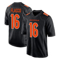 Kooe C.Bengals #16 Joe Flacco Player Black Fashion Game Stitched Jerseys
