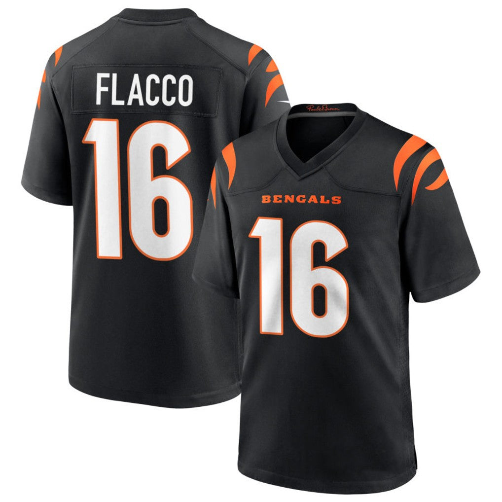 Kooe C.Bengals #16 Joe Flacco Player Black Home Game Stitched Jerseys