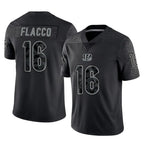 Kooe C.Bengals #16 Joe Flacco Player Black Reflective Limited Game Stitched Jerseys