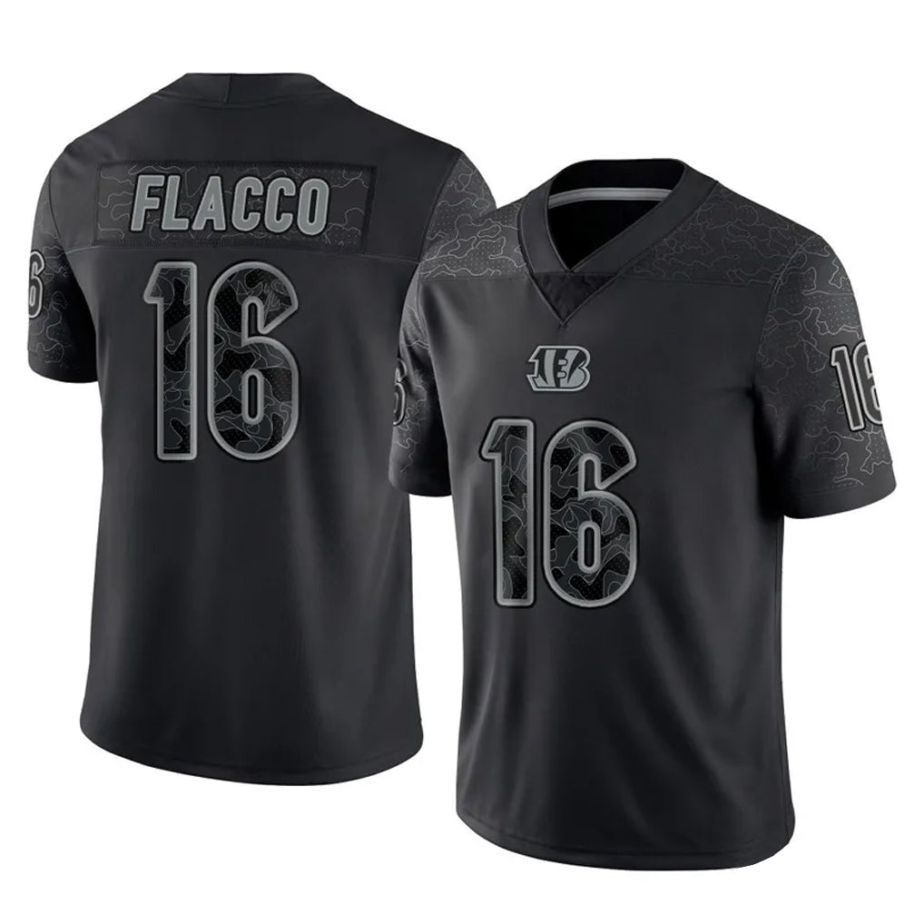 Kooe C.Bengals #16 Joe Flacco Player Black Reflective Limited Game Stitched Jerseys