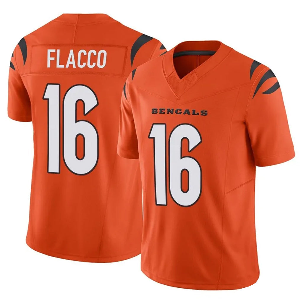 Kooe C.Bengals #16 Joe Flacco Player Orange Vapor F.U.S.E. Limited Home Game Stitched Jerseys