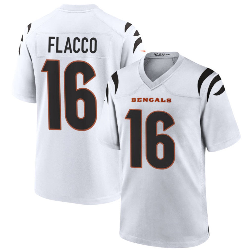 Kooe C.Bengals #16 Joe Flacco Player White Home Game Stitched Jerseys