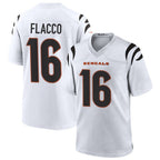 Kooe C.Bengals #16 Joe Flacco Player White Home Game Stitched Jerseys