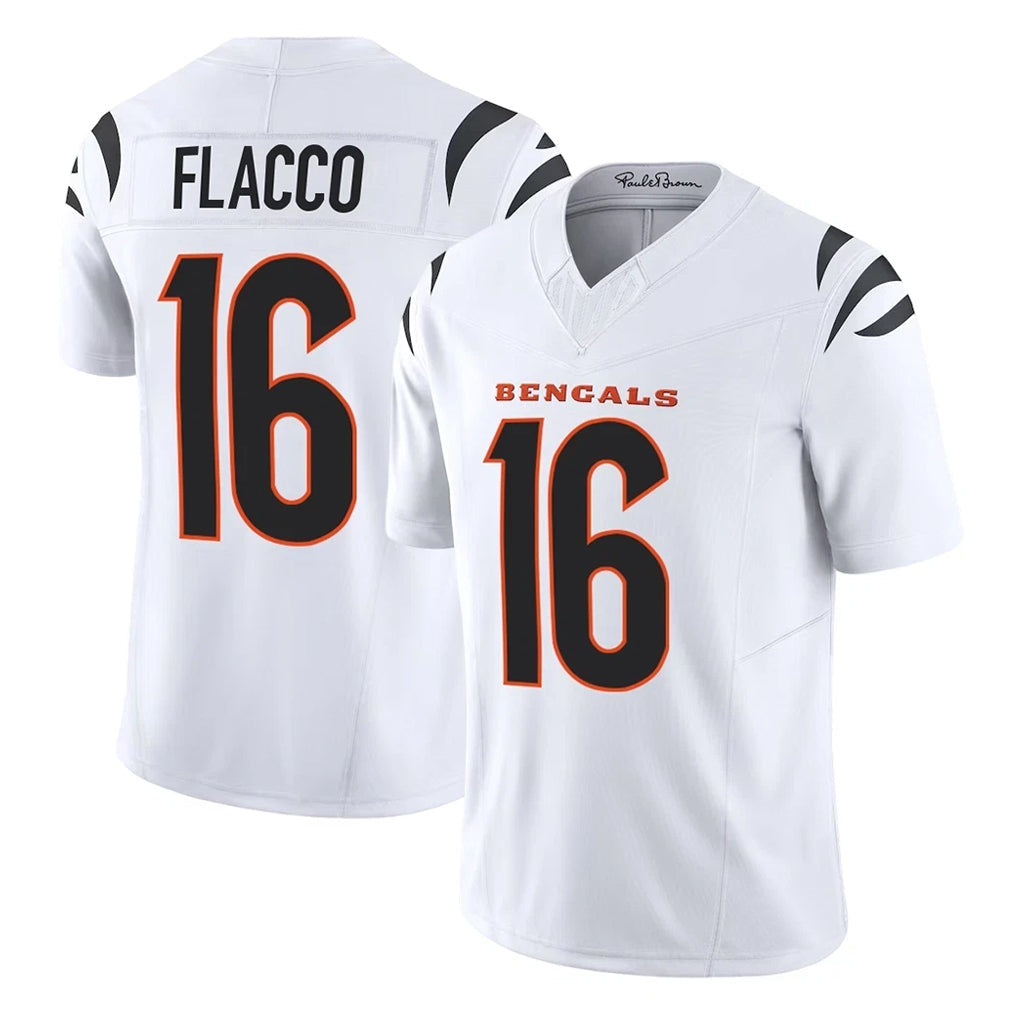 Kooe C.Bengals #16 Joe Flacco Player White Vapor F.U.S.E. Limited Home Game Stitched Jerseys