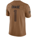 Kooe C.Bengals #1 Ja'Marr Chase Player BROWN Salute To Service Limited Stitched Jerseys