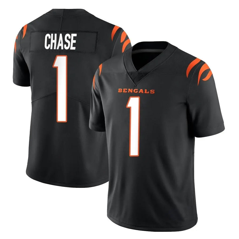 Kooe C.Bengals #1 Ja'Marr Chase Player Black Vapor Untouchable Limited Home Game Stitched Jerseys
