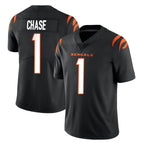 Kooe C.Bengals #1 Ja'Marr Chase Player Black Vapor Untouchable Limited Home Game Stitched Jerseys