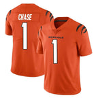 Kooe C.Bengals #1 Ja'Marr Chase Player Orange Vapor Untouchable Limited Home Game Stitched Jerseys