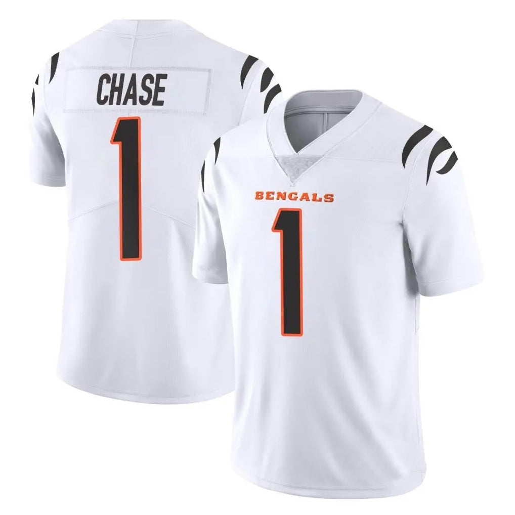 Kooe C.Bengals #1 Ja'Marr Chase Player White Vapor Untouchable Limited Home Game Stitched Jerseys