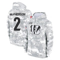 Kooe C.Bengals #2 Evan McPherson Player Arctic Camo Salute to Service Pullover Hoodie Limited Stitched Jerseys
