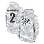 Kooe C.Bengals #2 Evan McPherson Player Arctic Camo Salute to Service Pullover Hoodie Limited Stitched Jerseys