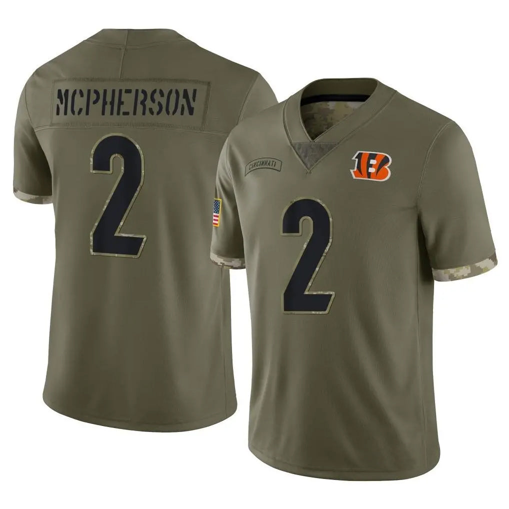 Kooe C.Bengals #2 Evan McPherson Player Olive Salute to Service Limited Game Stitched Jerseys