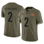 Kooe C.Bengals #2 Evan McPherson Player Olive Salute to Service Limited Game Stitched Jerseys